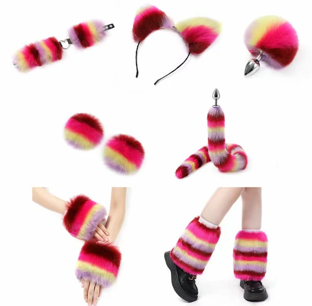Furry Outfit In Colorful Fur (Set of 11 pieces) - Image 8